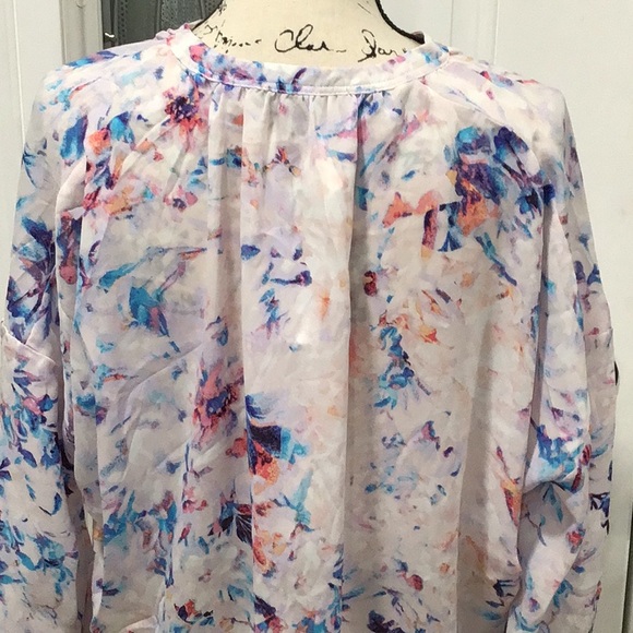 🆕 SANCTUARY Split Neck Top Batwing Long Sleeves Printed Oversized - Picture 9 of 11